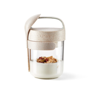 Lekue To Go Kaşıklı Atıştırmalık Kabı 400 ml Bej görseli 1