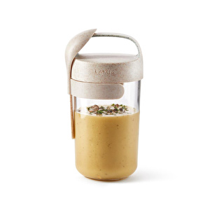 Lekue To Go Kaşıklı Atıştırmalık Kabı 600 ml Bej görseli 1