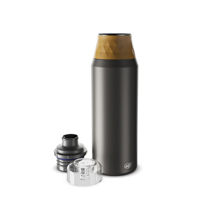 Alfi Bottle Endless Caviar Paslanmaz Çelik Şişe Mat Siyah ve Hardal  görseli 2