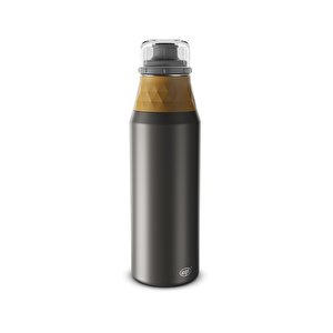 Alfi Bottle Endless Caviar Paslanmaz Çelik Şişe Mat Siyah ve Hardal  görseli 1