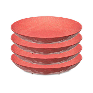 Koziol 4'lü Tabak 22 cm Mercan görseli 1