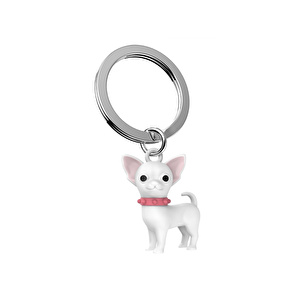 Metalmorphose Chihuahua Köpek Anahtarlık Beyaz görseli 1