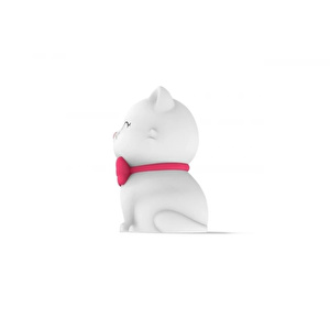 Dhink Kedi Tosh Silikon Gece Lambası 14x10x9 cm Beyaz görseli 3