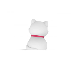 Dhink Kedi Tosh Silikon Gece Lambası 14x10x9 cm Beyaz görseli 4