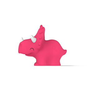 Dhink Triceratops Silikon Gece Lambası 14x12x17 cm Pembe görseli 2