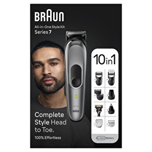 Braun Series 7 MGK7420 Hepsi Bir Arada Şekillendirme Seti 10 u 1 Arada Erkek Bakım Kiti Gri görseli 8