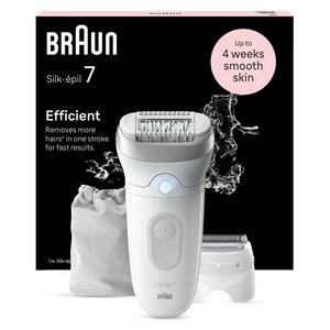 Braun SE 7041 Silk Epil 7 Islak ve Kuru Kalıcı Pürüzsüz Cilt Epilasyon Cihazı Beyaz görseli 2