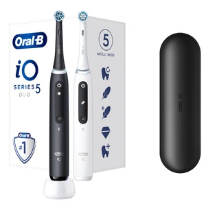 Oral B iO 5 Şarjlı Diş Fırçası Seti 2'li Mat Siyah / Beyaz görseli 1