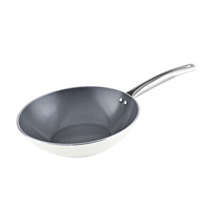 Karaca x Refika Swiss Crystal Creamy Metal Wok Tava 28 Cm