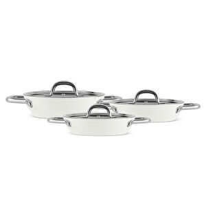 Karaca x Refika Swiss Crystal Creamy Metal 6 Parça Sahan Set Krem görseli 1