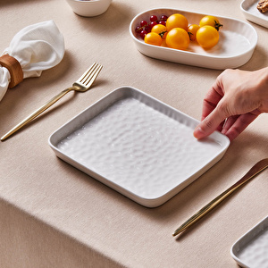 Karaca x Refika Bembeyaz Pasta Tabağı 19 cm görseli 4