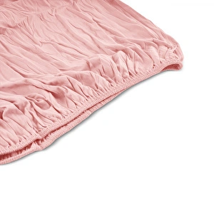 Karaca Container Leona Düz Lastikli Çift Kişilik Çarşaf 200x220 cm Toz Pembe görseli 5