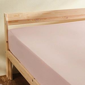 Karaca Container Leona Düz Lastikli Çift Kişilik Çarşaf 200x220 cm Toz Pembe görseli 1