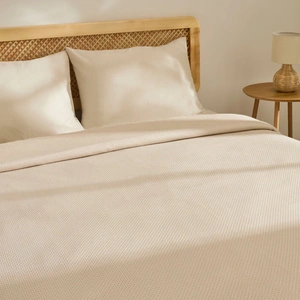 Kaşmir Home Nora %100 Pamuk Çift Kişilik Pike Bej görseli 4
