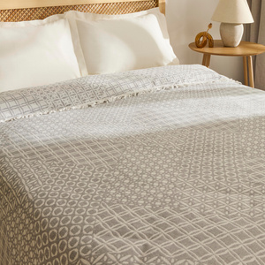 Kaşmir Home Flavo Çift Kişilik Jakar Muslin Pike Gri görseli 5