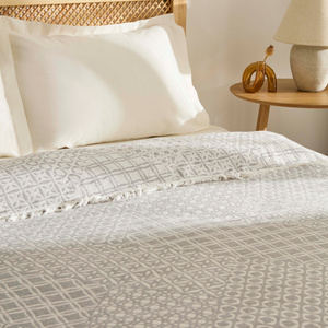 Kaşmir Home Flavo Çift Kişilik Jakar Muslin Pike Gri görseli 6