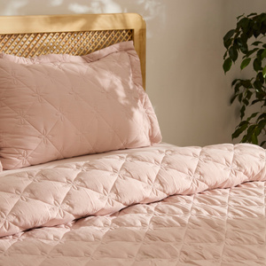 Kaşmir Home Lilly Çiçekli Tek Kişilik Yatak Örtüsü Takımı Pudra görseli 7