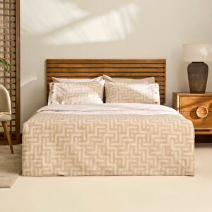 Kaşmir Home Sorento %100 Pamuk Çift Kişilik Nevresim Takımı Bej