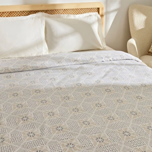 Kaşmir Home Asta %100 Pamuk Çift Kişilik Pike Gri görseli 4