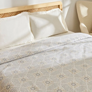 Kaşmir Home Asta %100 Pamuk Çift Kişilik Pike Gri görseli 5