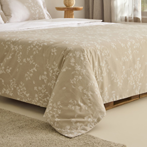 Kaşmir Home Fancy %100 Pamuk Tek Kişilik Nevresim Takımı Bej  görseli 3
