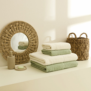 Kaşmir Home Miles Hamam Seti Çağla-Offwhite görseli 1
