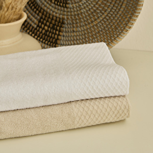 Kaşmir Home Pery 6 Parça Aile Banyo Seti Offwhite-Bej görseli 2
