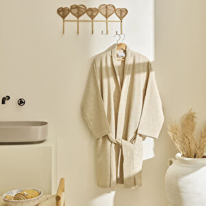 Kaşmir Home İris Waffle Bornoz Bej S-M