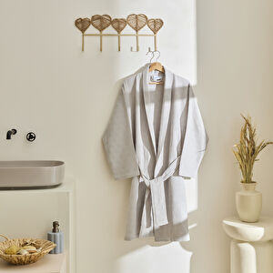 Kaşmir Home İris Waffle Bornoz Gri L-XL