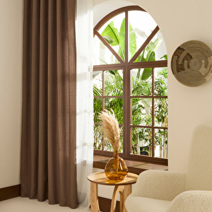 Kaşmir Home Perla Keten Fon Perde Vizon 150x270 cm