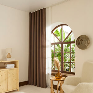 Kaşmir Home Perla Keten Fon Perde Vizon 150x270 cm