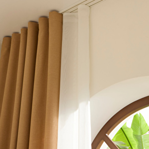 Kaşmir Home Perla Keten Fon Perde Bej 150x270 cm görseli 4