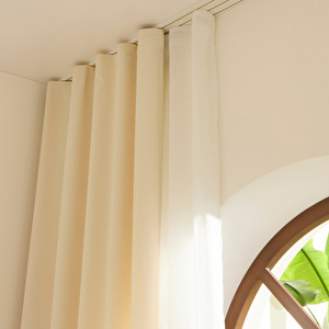 Kaşmir Home Holly Ada Fon Perde Krem 150x270 cm görseli 4