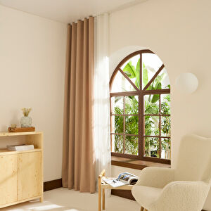 Kaşmir Home Holly Ada Fon Perde Bej 150x270 cm