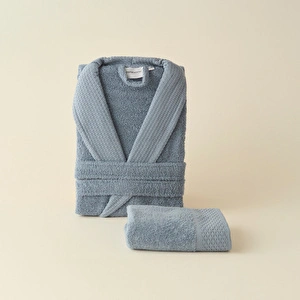 Kaşmir Home Maren Bornoz Set XL-XXL Mavi görseli 4