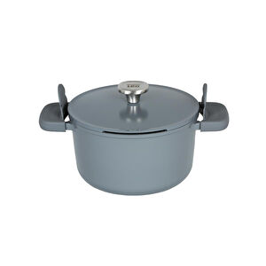 Berghoff Leo Phantom Kapakli Yapişmaz Derin Tencere 24 Cm Smoked Grey