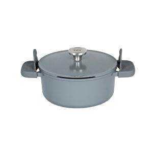 Berghoff Leo Phantom Kapakli Yapişmaz Tencere 24 Cm Smoked Grey