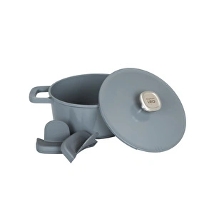 Berghoff Leo Phantom Kapakli Yapişmaz Tencere 24 Cm Smoked Grey