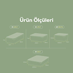 Vienev 20li Buzdolabı Dondurucu Organizer Mikrodalga Ve Difrize Uygun Saklama Kabı Mint