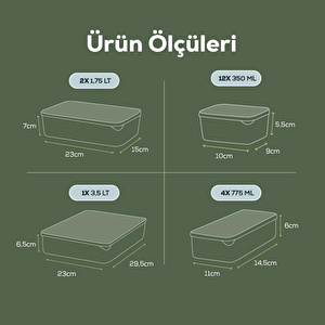 Vienev 19'lu Buzdolabı Düzenleyici Organizer Mikrodalgaya Uygun Difriz Saklama Kabı Mint