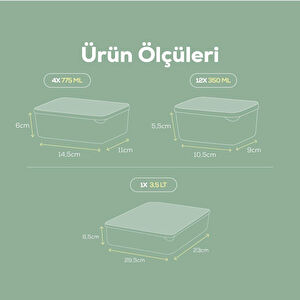 Vienev 17'li Buzdolabı Düzenleyici Organizer Mikrodalgaya Uygun Difriz Saklama Kabı Mint