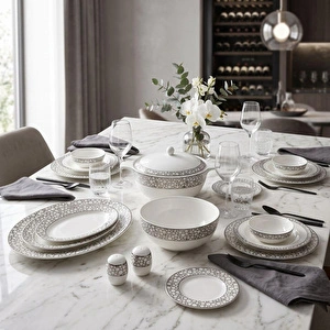 Royal Canterbury Silver Pearl Yemek Takımı 72 Parça