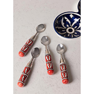 The Mia Corallo Dondurma Kaşığı 4 Lü Set Kırmızı görseli 2