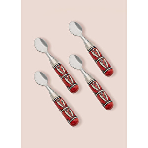 The Mia Corallo Dondurma Kaşığı 4 Lü Set Kırmızı görseli 3