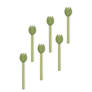 The Mia Abiete Dondurma Ve Tatlı Kaşığı Yeşil 6lı Set