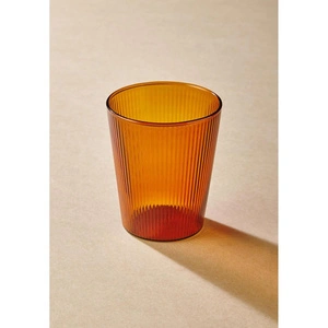 The Mia Striped Borosilikat Cam Bardak Amber 400 Ml