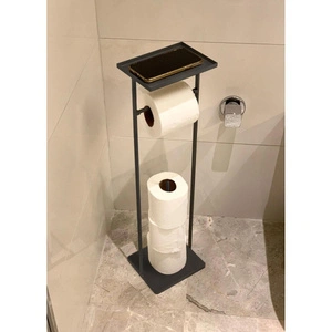 The Mia Tepsili Tuvalet Kağıdı Stand Siyah 54x15x12 Cm