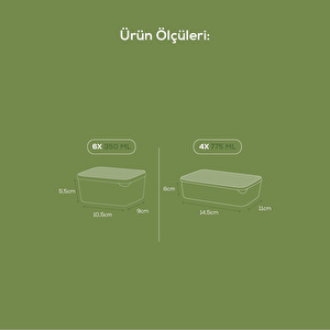 Vienev 10'lu Buzdolabı Düzenleyici Organizer Mikrodalgaya Uygun Difriz Saklama Kabı Gri görseli 5
