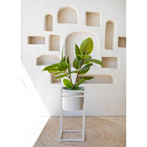 The Mia Ficus Altissima Yapay Ağaç Yeşil 2 Dallı 90 Cm görseli 2