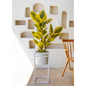 The Mia Ficus Altissima Yapay Ağaç Sarı Yeşil 3 Dal 120 Cm görseli 2